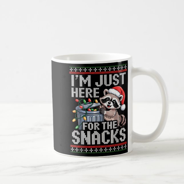 Caneca De Café I’m Just Here For The Snacks Raccoon Christmas Ugl (Direita)