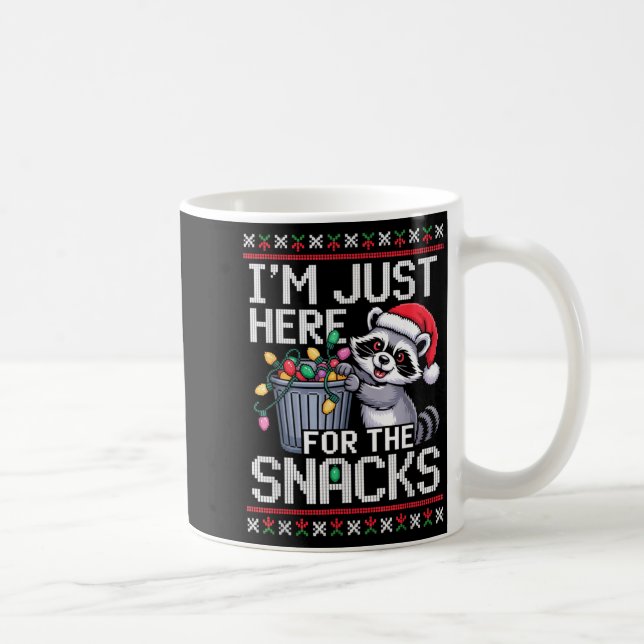 Caneca De Café I’m Just Here For The Snacks Raccoon Christmas Ugl (Direita)