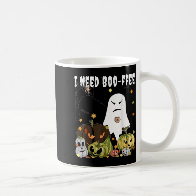 Caneca De Café I Need Boo-ffee Ghost Jack-o-lantern Coffee Lover  (Direita)