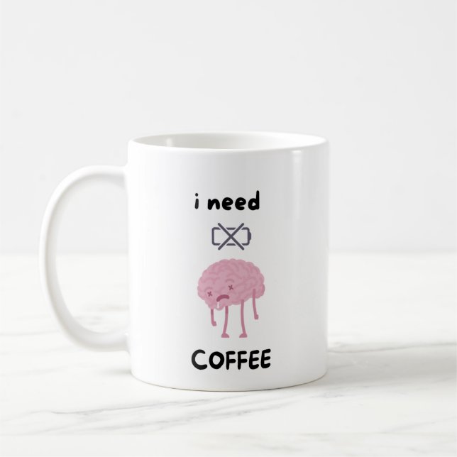 Caneca De Café I Need Coffee - Funny Coffee Lover Mug" (Esquerda)
