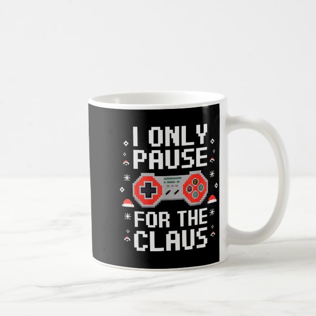 Caneca De Café I Only Pause For The Claus Retro Video Game Christ (Direita)