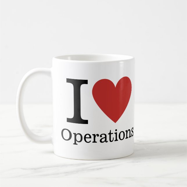 Caneca De Café I ❤️ Operações de Amor - Departamento de Operações (Esquerda)