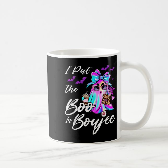 Caneca De Café I Put The Boo In Boujee Funny Leopard Boujie Ghost (Direita)