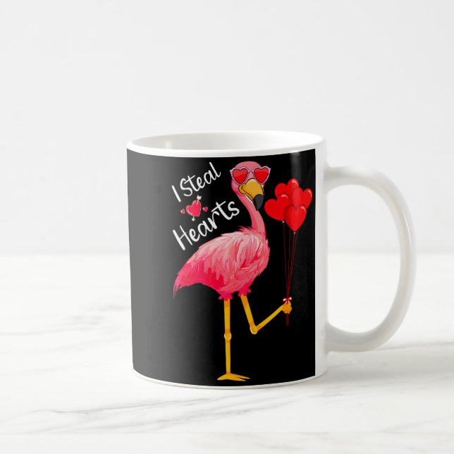 Caneca De Café I Steal Hearts Funny Flamingo Lover Valentine's Da (Direita)