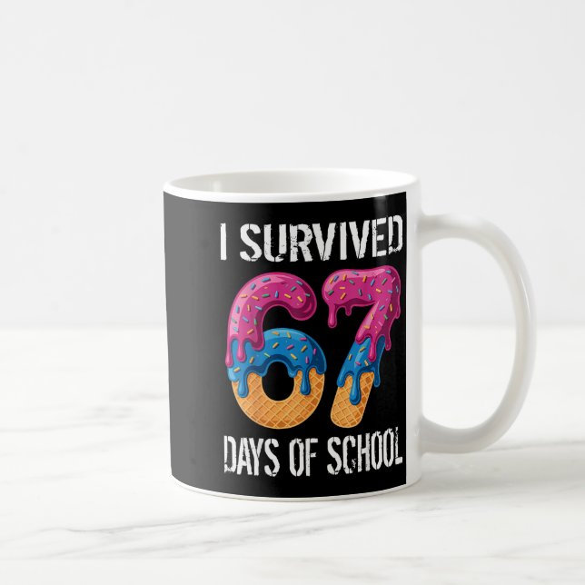 Caneca De Café I Survived 67 Days Of School Boys Ice Cream Drip T (Direita)