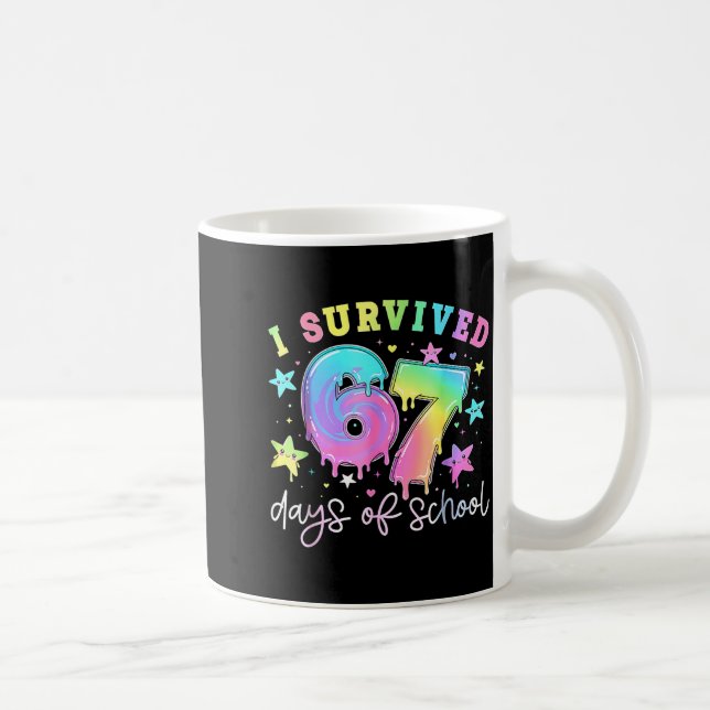 Caneca De Café I Survived 67 Days Of School Funny 67 Meme Teacher (Direita)