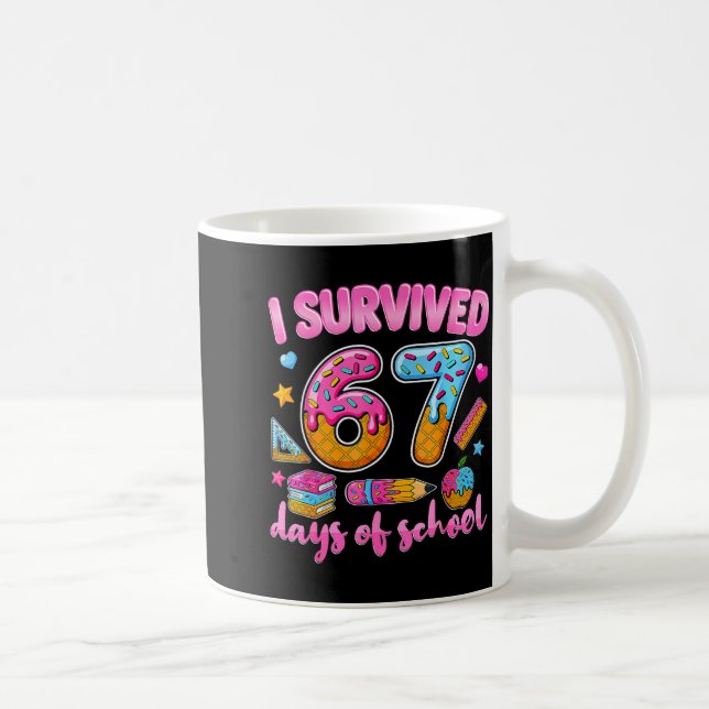 Caneca De Café I Survived 67 Days Of School Ice Cream Drip Teache (Direita)