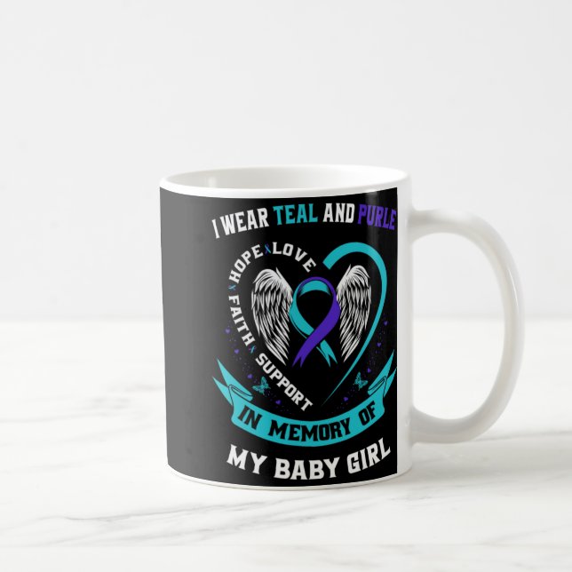 Caneca De Café I Wear Teal And Purple Ba  (Direita)
