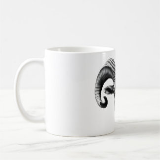 Caneca De Café Ibex Power: Realista Black & White Head Design Te
