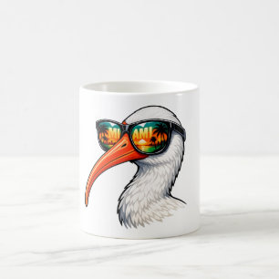 Caneca De Café Íbis Branco Americano Vintage com Óculos de Sol pa