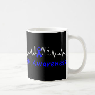 Caneca De Café Ibm Awarness Blue Ribbon Love Heartbeat Suporte Q