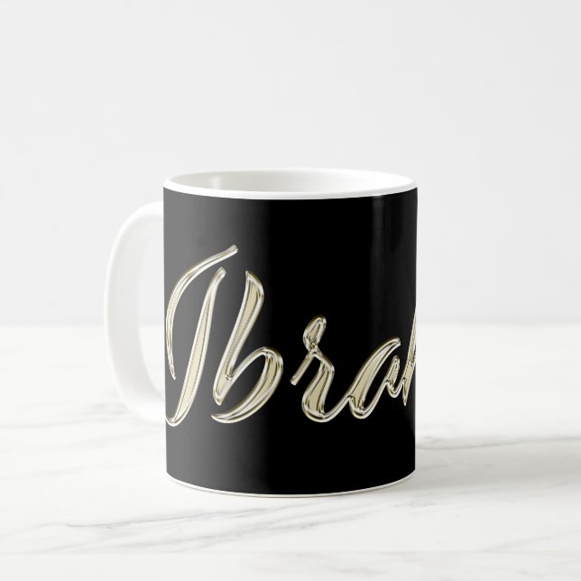 Caneca De Café Ibrahim Name whitegold Tasse Teetasse Kaffeetasse (Frente Esquerda)