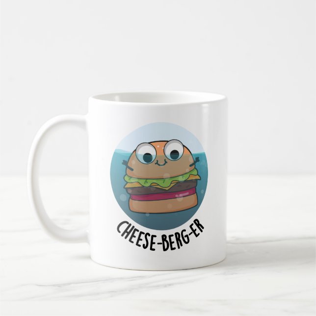 Caneca De Café Ice-berg Funny Cheeseburger Pun (Esquerda)