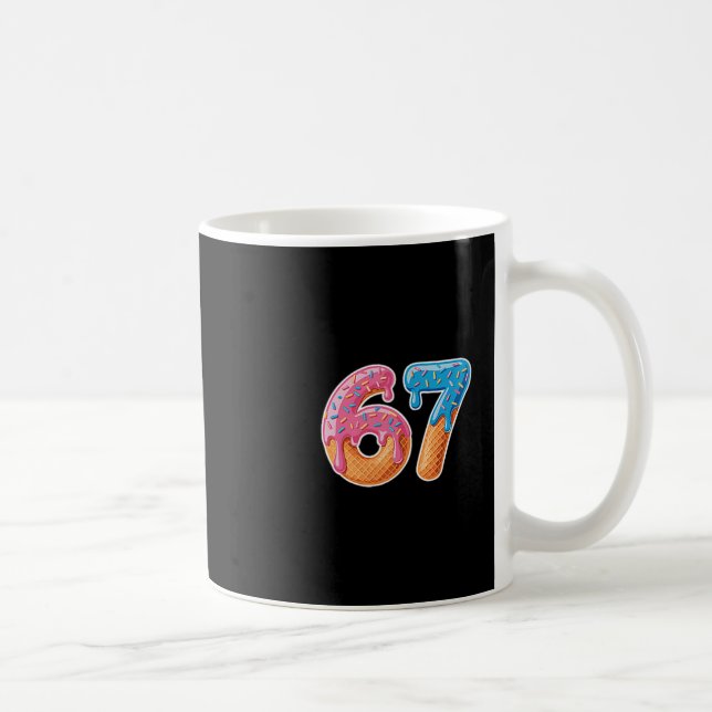 Caneca De Café Ice Cream Drip Six Seven 6 7 Meme 67  (Direita)
