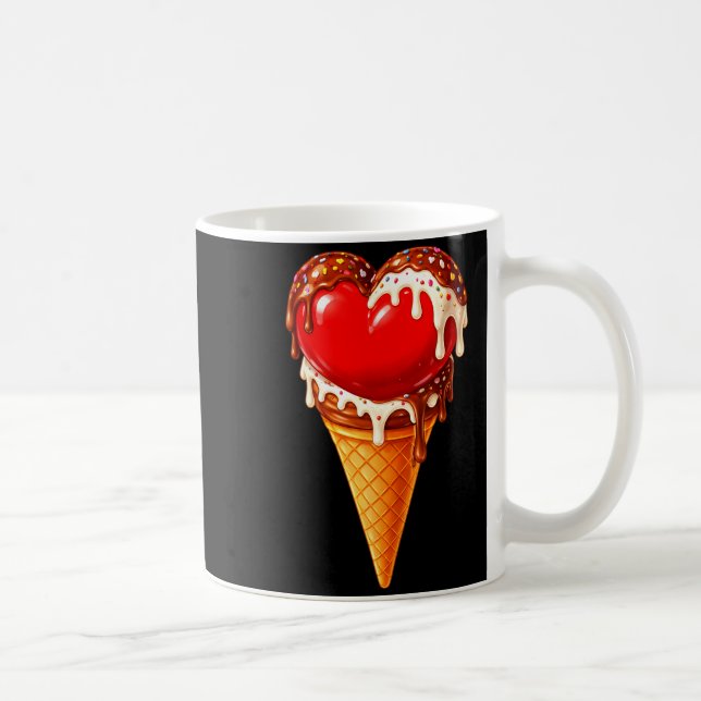 Caneca De Café Ice Cream Heart Funny Drip Valentines Day Boys Gir (Direita)