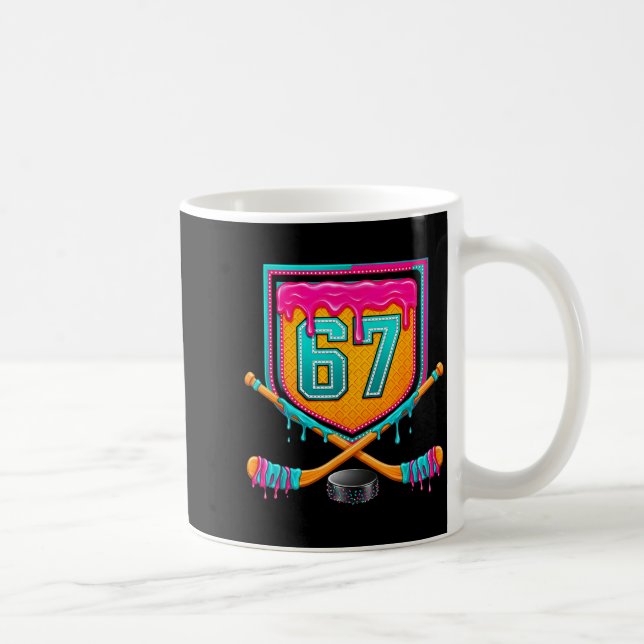 Caneca De Café Ice Hockey Drip Number 67 Ice Hockey Player  (Direita)