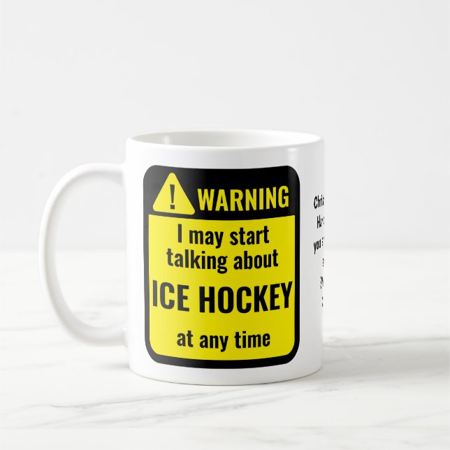 Caneca De Café Ice Hockey Funny Personalized (Esquerda)