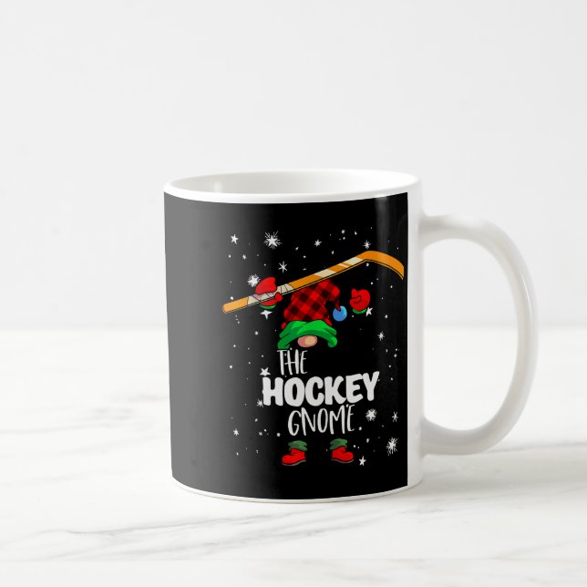 Caneca De Café Ice Hockey Gnome Red Buffalo Plaid Matching Family (Direita)