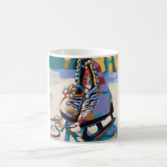 Caneca De Café Ice skates Painting - Gift for Holiday (Centro)