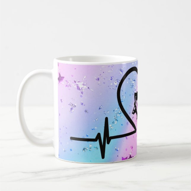 Caneca De Café Ice Skating Heartbeat Mug - Presente do treinador (Esquerda)