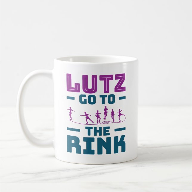 Caneca De Café Ice Skating Pun Cute Lutz Vá para a pista (Esquerda)
