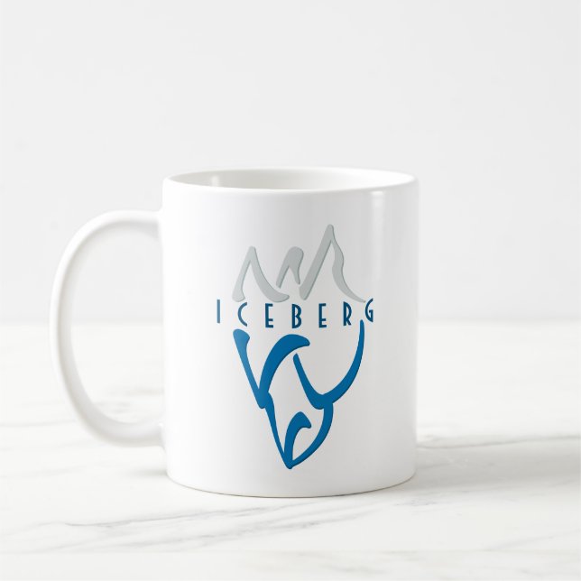 Caneca De Café Iceberg personalizado azul de arte (Esquerda)