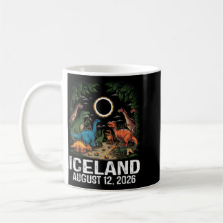 Caneca De Café Iceland Total Solar Eclipse 2026 Dinosaur T-Rex