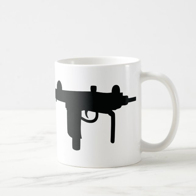 Caneca De Café Ícone da arma da arma de Uzi (Direita)