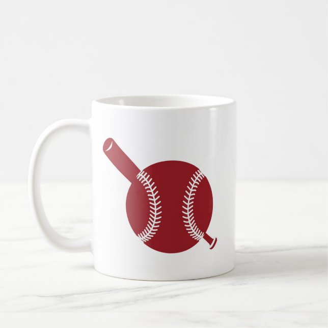Caneca De Café Ícone de beisebol e Bat (Esquerda)