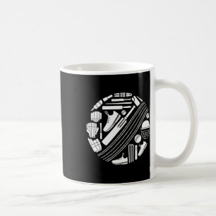 Caneca De Café Ícone de equipamento de críquete silhueta de críqu