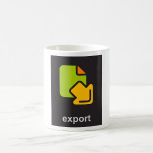 Caneca De Café Ícone de Exportação de Tecnologia Arquivo de Dados