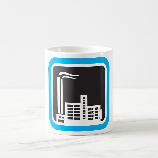 Caneca De Café Ícone de Fábrica Industrial com Chaminés (Criador carregado)