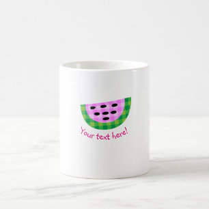 Caneca De Café Ícone de néon saboroso da fatia da melancia da