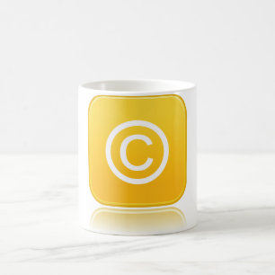 Caneca De Café Ícone de símbolo de direitos autorais amarelo