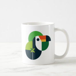 Caneca De Café Ícone de Tucano Abstrato Arte Inspirada no Pássaro