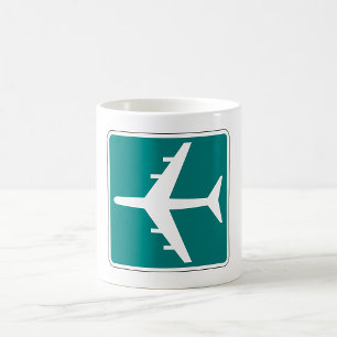 Caneca De Café Ícone de Viagem do avião - Símbolo do aeroporto