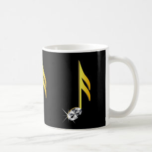 Caneca De Café Ícone Dourado de uma Nota Musical 1/16