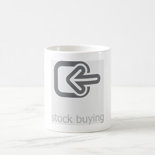 Caneca De Café Ícone Financeiro Moderno de Compra de Ações Minima (Criador carregado)