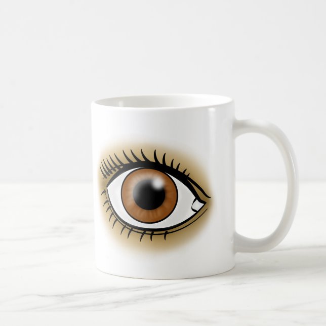 Caneca De Café ícone Olhos Castanhos (Direita)