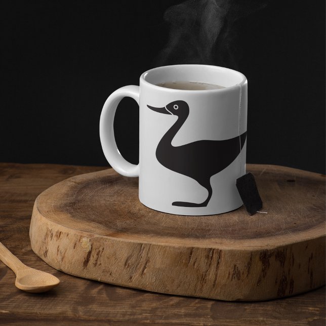Caneca De Café Ícone Pássaro Pato Negro (Criador carregado)