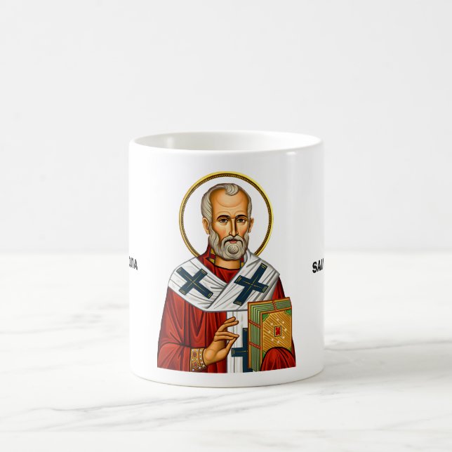Caneca De Café ícone santos sérvios do santo Nicholas ortodox (Centro)