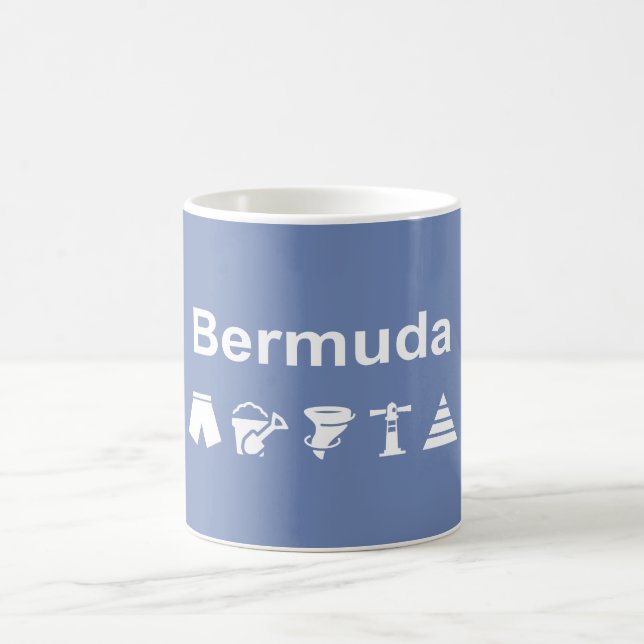 Caneca De Café Ícones das Bermudas - Escuro (Centro)