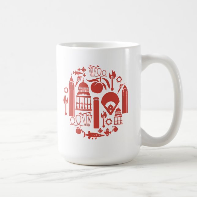 Caneca De Café Ícones de Atlanta Geórgia (Direita)