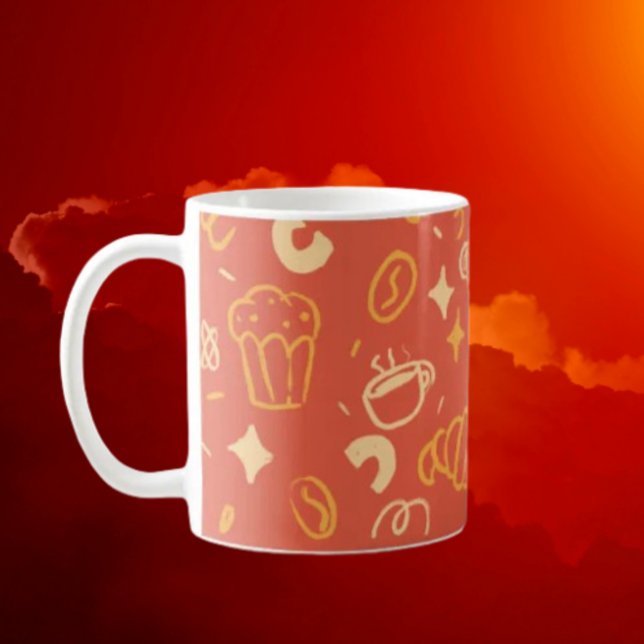 Caneca De Café Ícones de Café e Sobremesa (Criador carregado)