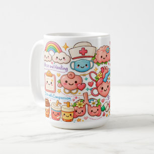 Caneca De Café Ícones Médicos Pastel para Profissionais de Saúde