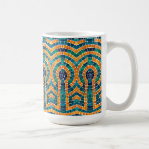 Caneca De Café ICONS Dourado MOSAIC Tall White Mug
