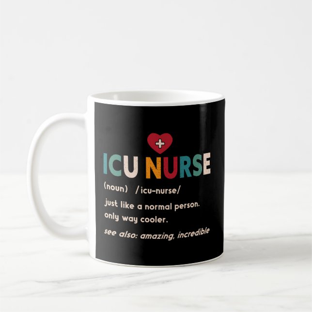 Caneca De Café Icu Nurse Definition Hospital Rn Médico Intensivo (Esquerda)
