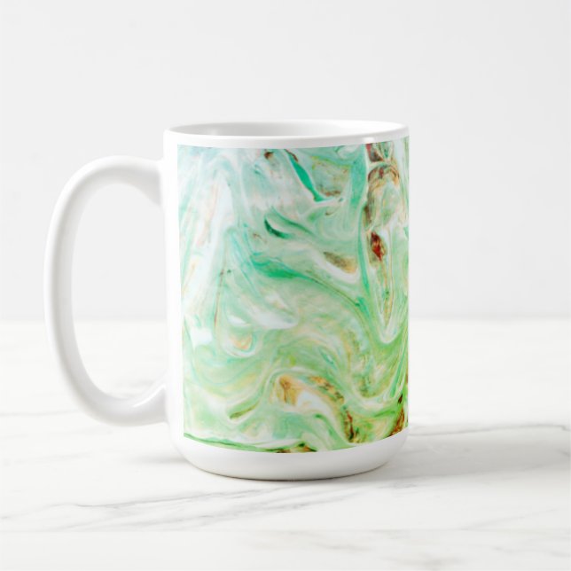 Caneca De Café Icy Green Swirls (Esquerda)
