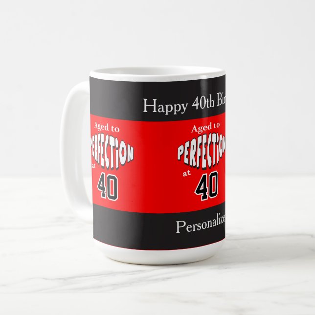 Caneca De Café Idade da Perfeição a Qualquer Idade (Frente Esquerda)