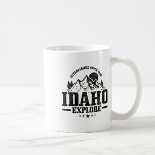 Caneca De Café Idaho Est. 1890 Montanhas Vintage Outdoor Usa Lem